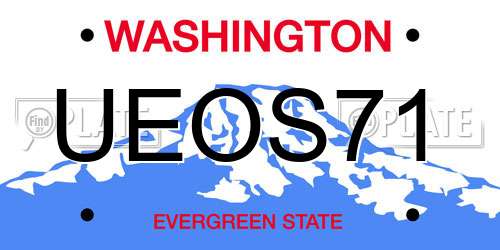 UEOS71 Washington License Plate