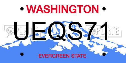 UEQS71 Washington License Plate