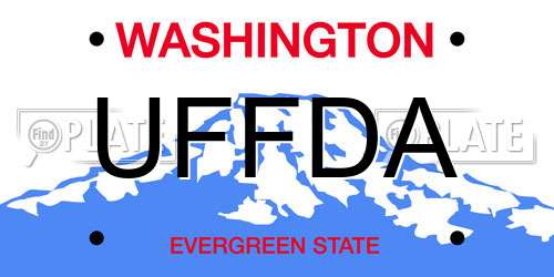 UFFDA Washington License Plate