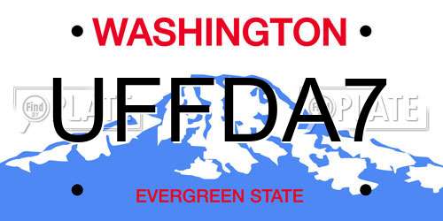 UFFDA7 Washington License Plate