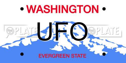UFO Washington License Plate