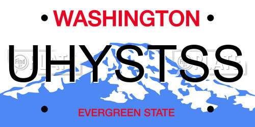 UHYSTSS Washington License Plate