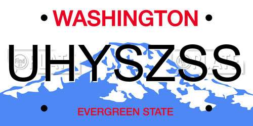 UHYSZSS Washington License Plate