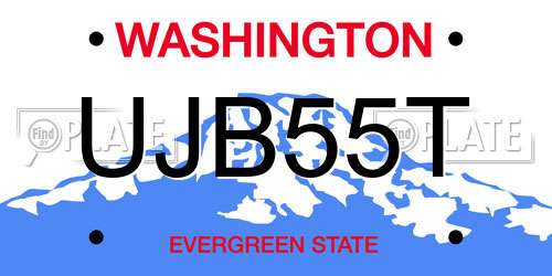 UJB55T Washington License Plate
