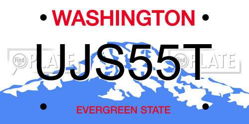 UJS55T Washington License Plate