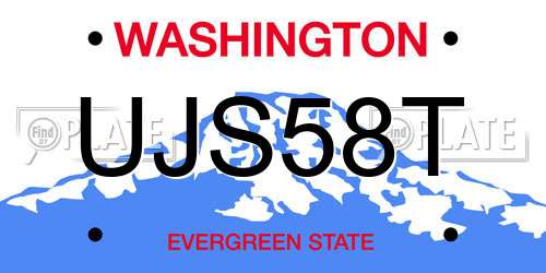 UJS58T Washington License Plate
