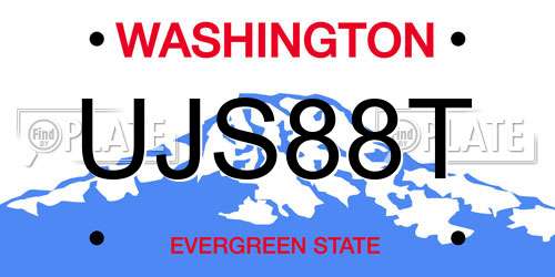 UJS88T Washington License Plate