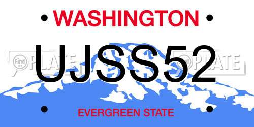 UJSS52 Washington License Plate