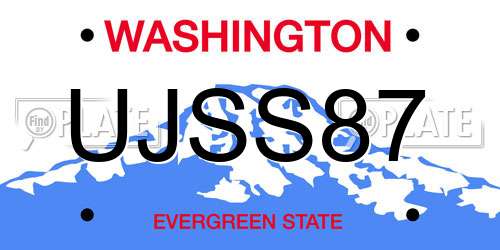 UJSS87 Washington License Plate