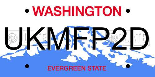 UKMFP2D Washington License Plate