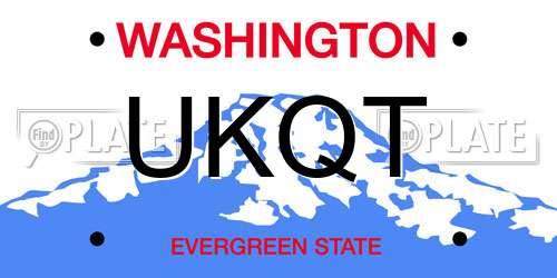 UKQT Washington License Plate