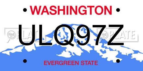 ULQ97Z Washington License Plate