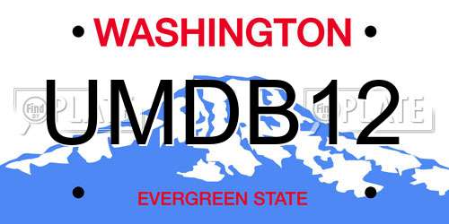 UMDB12 Washington License Plate