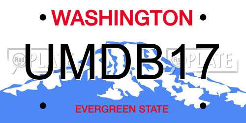 UMDB17 Washington License Plate