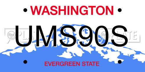 UMS90S Washington License Plate