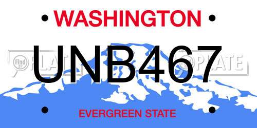UNB467 Washington License Plate