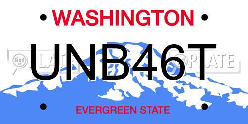 UNB46T Washington License Plate