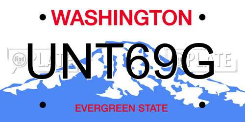 UNT69G Washington License Plate