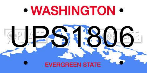 UPS1806 Washington License Plate