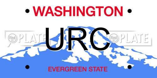 URC Washington License Plate