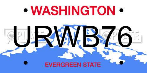 URWB76 Washington License Plate