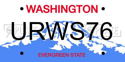 URWS76 Washington License Plate
