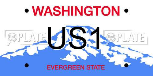 US1 Washington License Plate