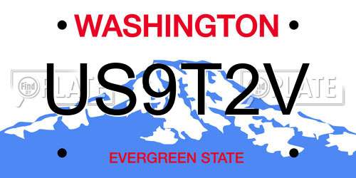 US9T2V Washington License Plate
