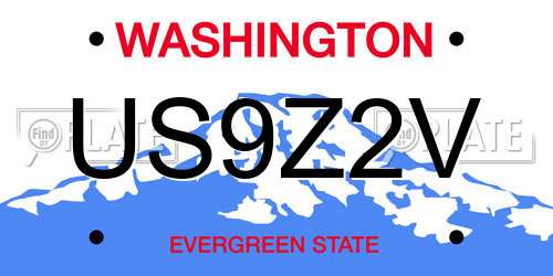 US9Z2V Washington License Plate