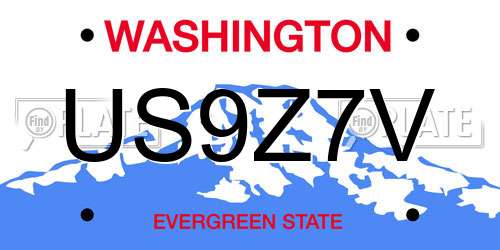 US9Z7V Washington License Plate