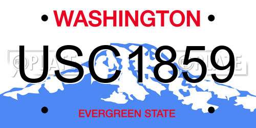 USC1859 Washington License Plate
