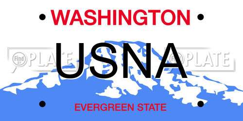 USNA Washington License Plate