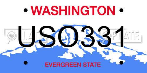 USO331 Washington License Plate