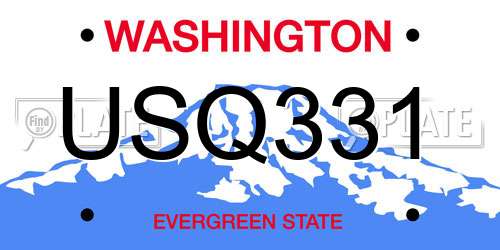 USQ331 Washington License Plate