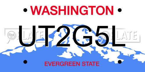 UT2G5L Washington License Plate