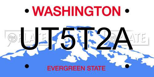 UT5T2A Washington License Plate