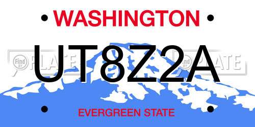 UT8Z2A Washington License Plate