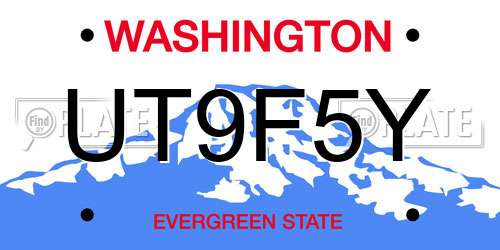UT9F5Y Washington License Plate