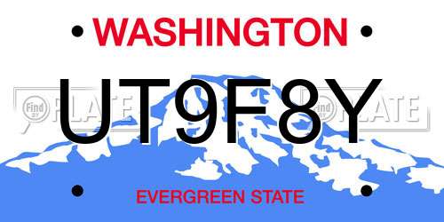 UT9F8Y Washington License Plate