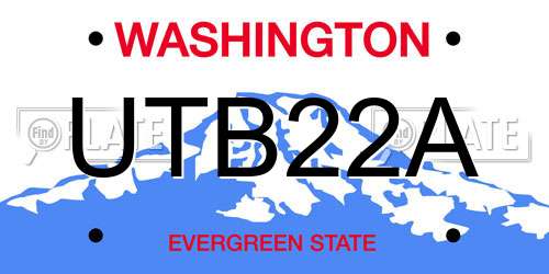 UTB22A Washington License Plate
