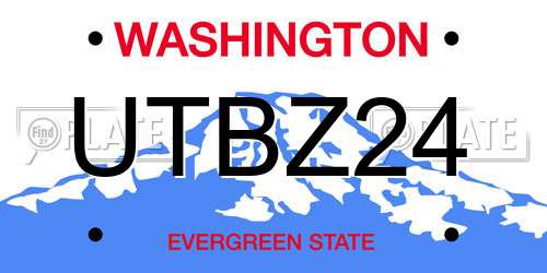 UTBZ24 Washington License Plate