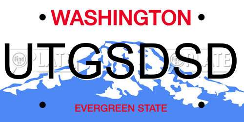 UTGSDSD Washington License Plate