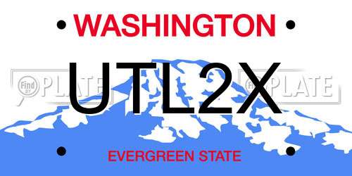 UTL2X Washington License Plate