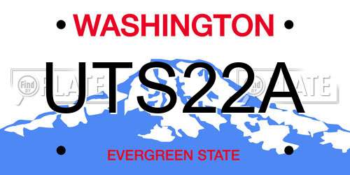 UTS22A Washington License Plate
