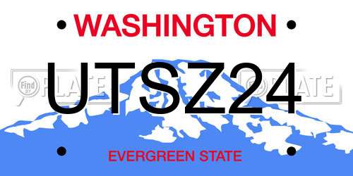 UTSZ24 Washington License Plate