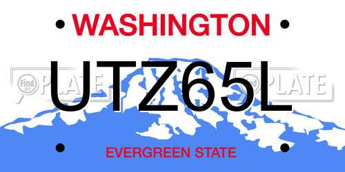 UTZ65L Washington License Plate