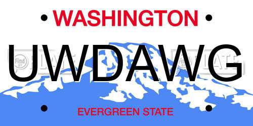 UWDAWG Washington License Plate