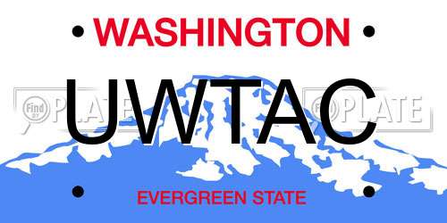 UWTAC Washington License Plate