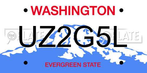 UZ2G5L Washington License Plate