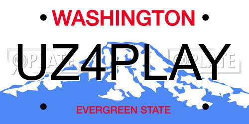UZ4PLAY Washington License Plate
